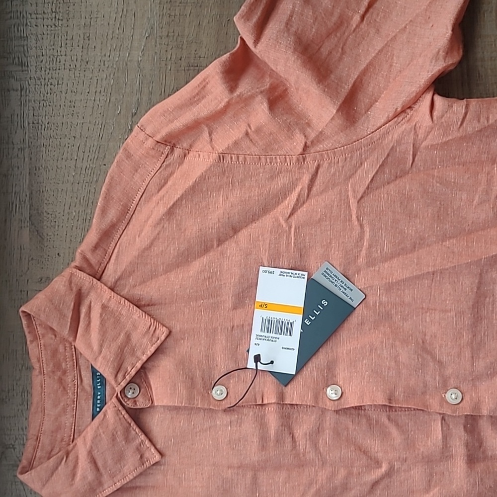 BNWT Perry Ellis Linen Shirt S